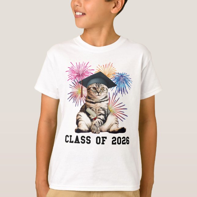 T-shirt Class Of 2026 Cat Lover (Devant)