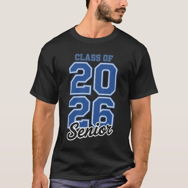 T-shirt Class Of 2026 Senior Blue Graduation Graduate (Devant)