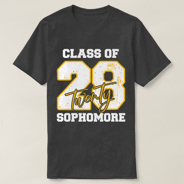 T-shirt Class of 2028 Sophomore High School Back to School (Design devant)