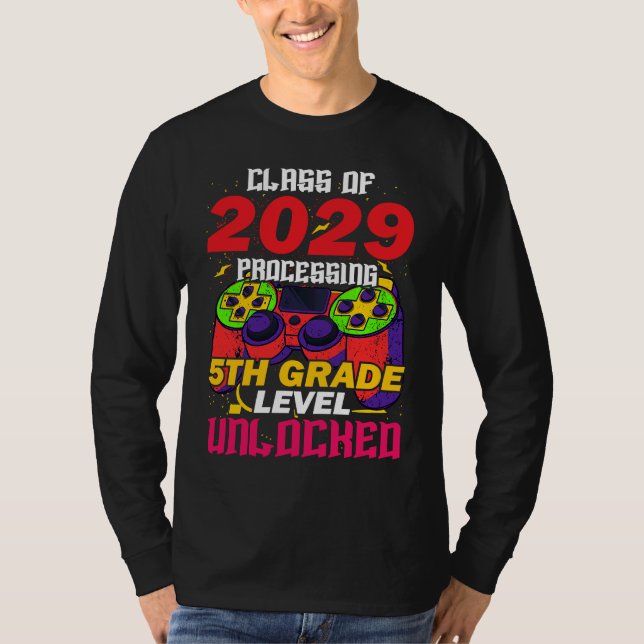 T-shirt Class Of 2029 Processing 5th Grade Level Unlocked  (Devant)
