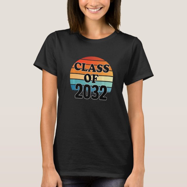 T-shirt Class Of 2032 Senior Graduate Retro Graduation   (Devant)