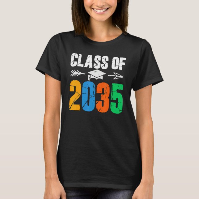 T-shirt Class of 2035 First Day of School Graduation (Devant)