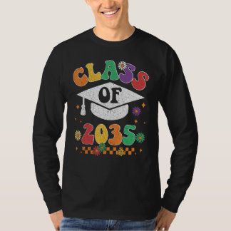 T-shirt Class Of 2035 Grow With Me Pre K Graduate Groovy R