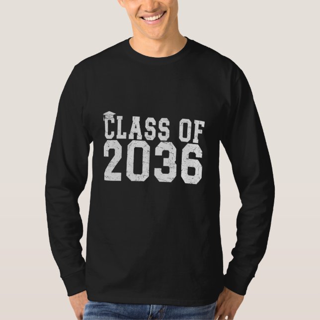 T-shirt Class Of 2036 Grow With Me Graduation First Day Of (Devant)
