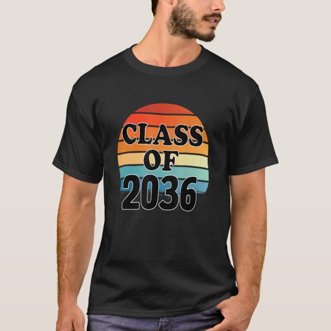 T-shirt Class Of 2036 Senior Graduate Retro Graduation (Devant)