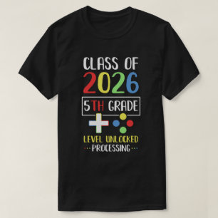 T-shirt Classe 2026 5e Niveau Déverrouiller Les Jeux G