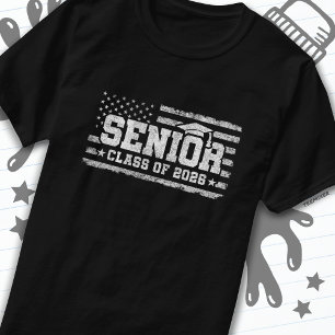 T-shirt Classe 2026 Graduation American Flag Senior 2026