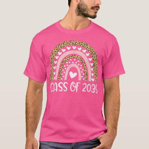 T-shirt Classe 2035 Léopard Arc-en-ciel Cœur Grandir avec 