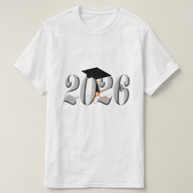 T-shirt Classe Argent de 2026 Graduation (Design devant)