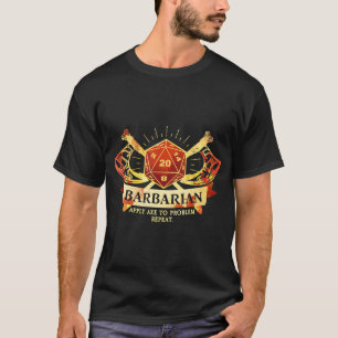 T-shirt Classe barbare D20 Tabletop Dungeons RPG Dragons