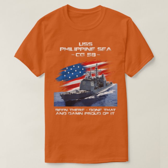 T-shirt Classe CG58 de la mer des Philippines USS Cruiser  (Design devant)