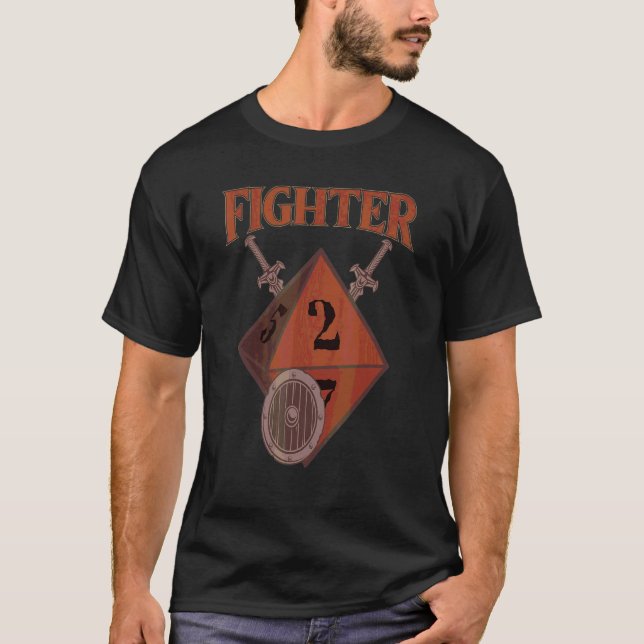 T-shirt Classe D20 Dice Fighter Rpg Tabletop Roleplaying G (Devant)