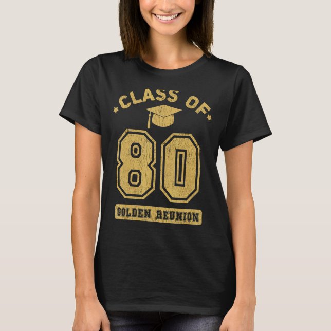 T-shirt Classe De 1980 Collège Diplôme Secondaire Reunio (Devant)
