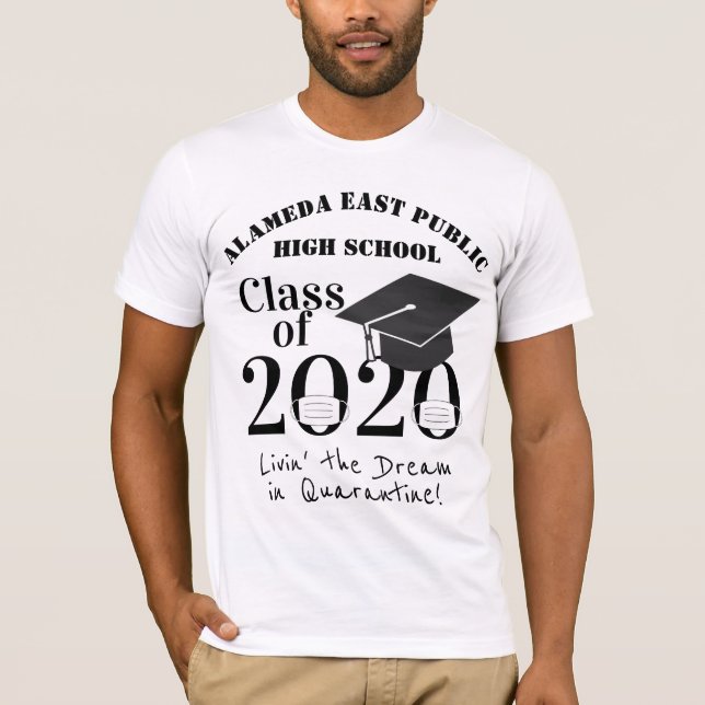 T-shirt Classe de 2020 Fun Quarantine Graduation (Devant)