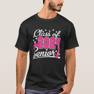 T-shirt Classe De 2024 Senior 24 Girls Women Funny Graduat