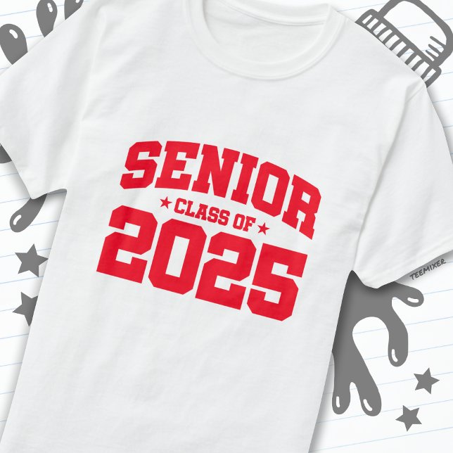 T-shirt Classe de 2025 Lycée Graduation Senior 2025 (Créateur téléchargé)
