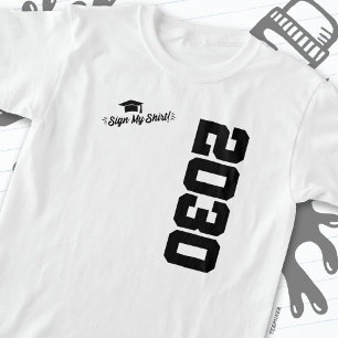 T-shirt Classe de 2030 Graduation Sign My Shirt Senior 203