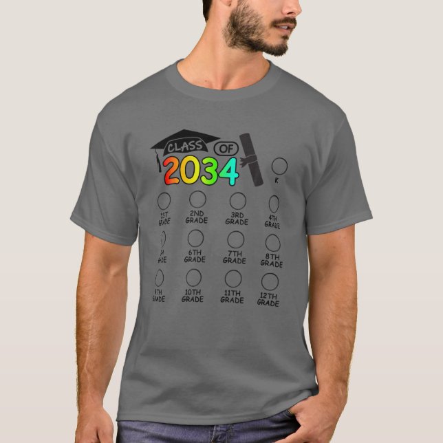 T-shirt Classe De 2034 Augmenter Avec Moi Espace Pour Véri (Devant)