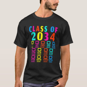 T-shirt Classe De 2034 Augmenter Avec Moi Liste De Vérific