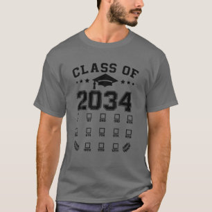 T-shirt Classe De 2034 Checklist Grow With Me Kindergarten