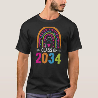 T-shirt Classe De 2034 Rainbow Girls Boys Enseignant Diplô