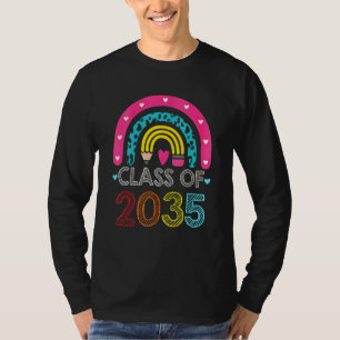 T-shirt Classe De 2034 Rainbow Pink Graduate Préscolaire T