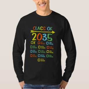 T-shirt Classe De 2035 Augmenter Avec Moi Checklist Kinder