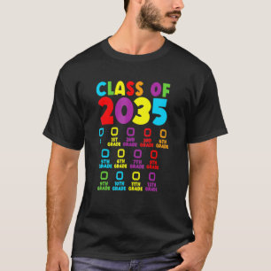 T-shirt Classe De 2035 Augmenter Avec Moi Checklist Kinder