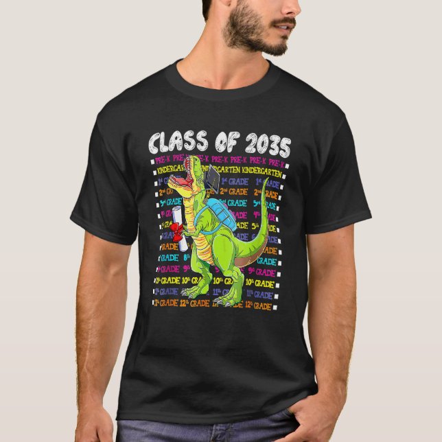 T-shirt Classe De 2035 Dinosaure Croissance Avec Moi Mater (Devant)