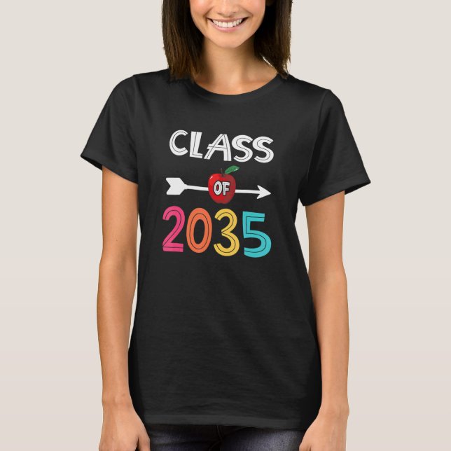 T-shirt Classe De 2035 Maternelle Pré K Croissance Avec Mo (Devant)
