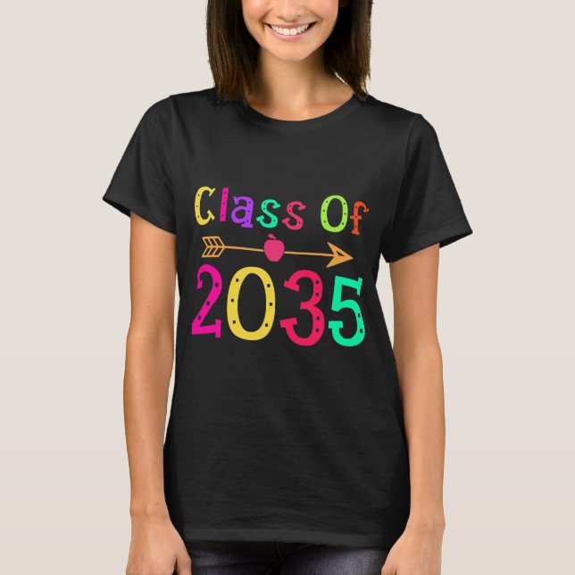 T-shirt Classe De 2035 Pré K À 12 Empreinte Sur (Devant)