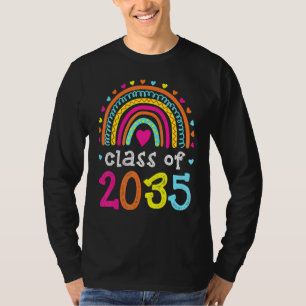 T-shirt Classe De 2035 Rainbow Pink Graduate Préscolaire T
