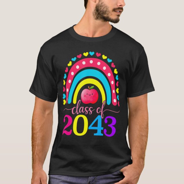 T-shirt Classe De 2043 Augmenter Avec Moi Graduation Premi (Devant)