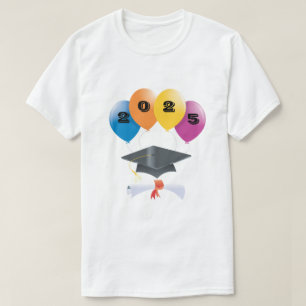 T-shirt Classe de ballons de fin d'études 2025 Diplôme d'é