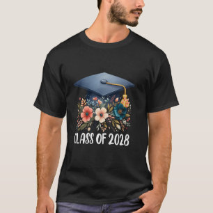 T-shirt Classe De Diplôme De Fleurs Supérieures 2028 Gi