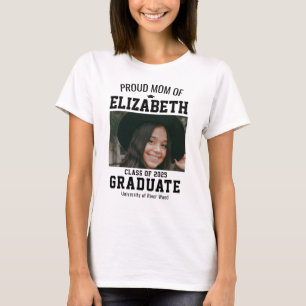 T-shirt Classe de diplômé personnalisée Maman fière 2025