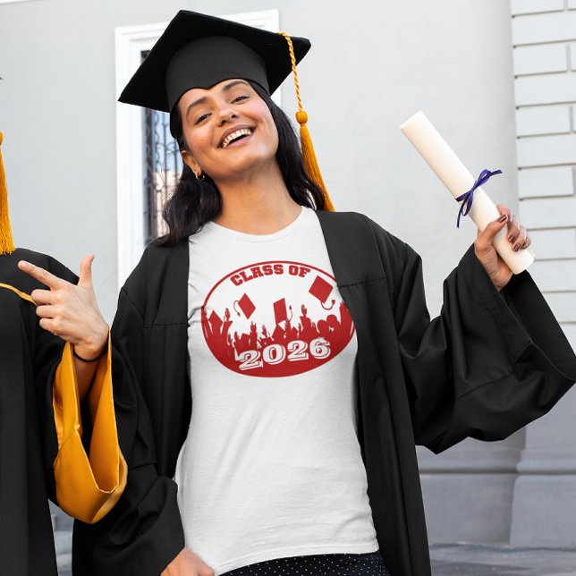 T-shirt Classe de diplôme RED de 2026 (Créateur téléchargé)