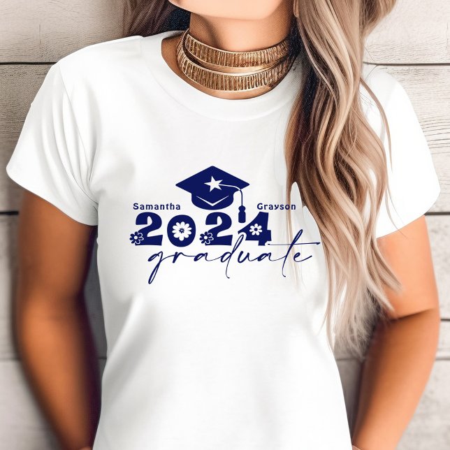 T-shirt Classe de diplômés personnalisés de 2024 Marine Bl (Créateur téléchargé)