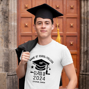 T-shirt Classe de graduation de 2024 Nom personnalisé T-sh