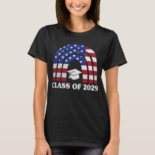 T-shirt Classe De Graduation De 2029 Senior Usa American F