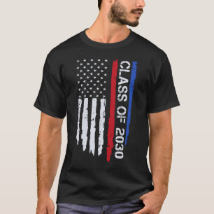 T-shirt Classe De Graduation De 2030 Senior Usa American F