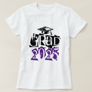 T-shirt Classe de graduation de la typographie violette de