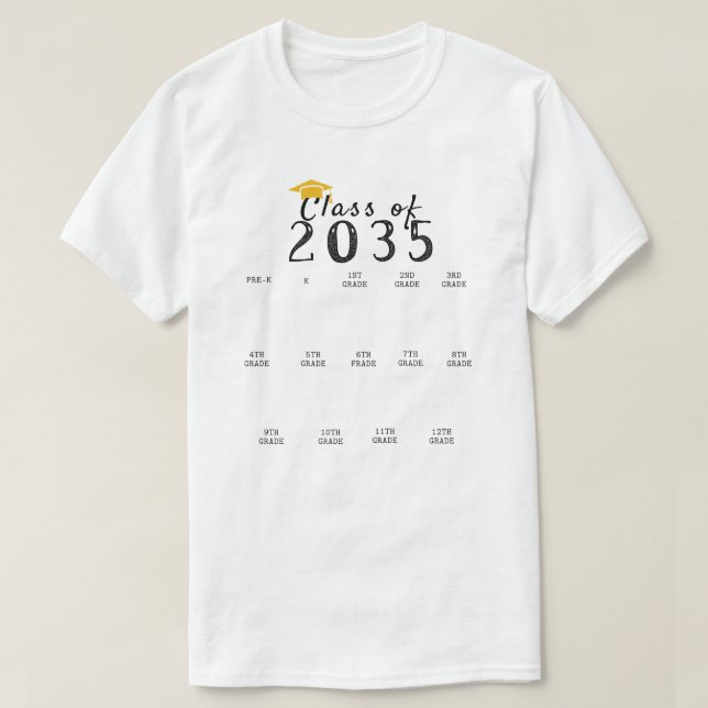 T-shirt Classe de Graduation d'empreinte manuscrite de 203 (Design devant)