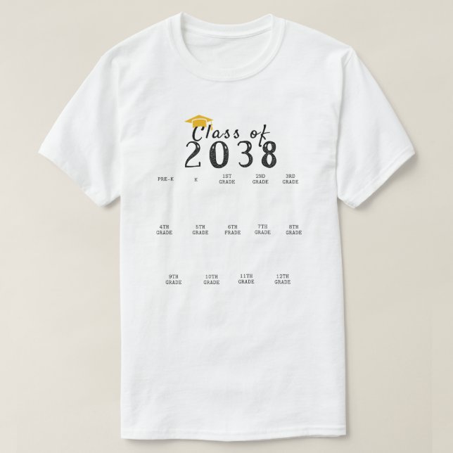 T-shirt Classe de Graduation d'empreinte manuscrite de 203 (Design devant)