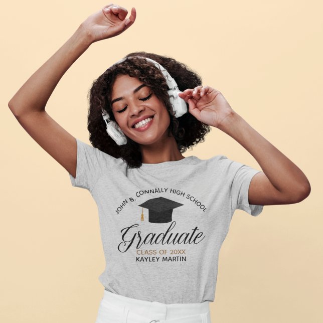 T-shirt Classe de graduation personnalisée de 2025 Nom de  (Créateur téléchargé)