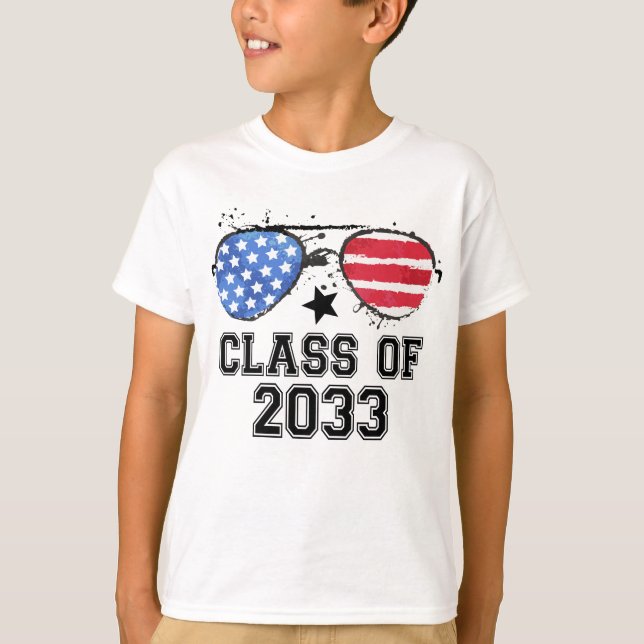 T-shirt Classe De Lunettes De Soleil Patriotiques 2033 (Devant)