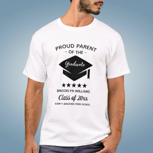T-shirt Classe De Texte Année Nom Fier Parent Du Diplômé