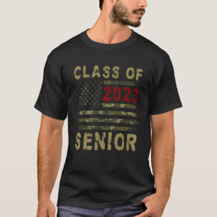 T-shirt Classe Du Drapeau Américain Camo Patriotique Senio