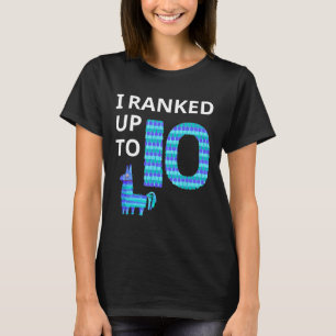 T-shirt Classé Jusqu'À 10 Jeu Vidéo Anniversaire Llama Piñ