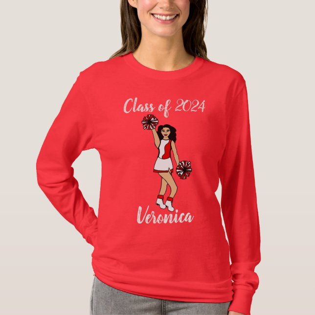 T-shirt Classe personnalisée Cheer Chemise Rouge 2 (Devant)